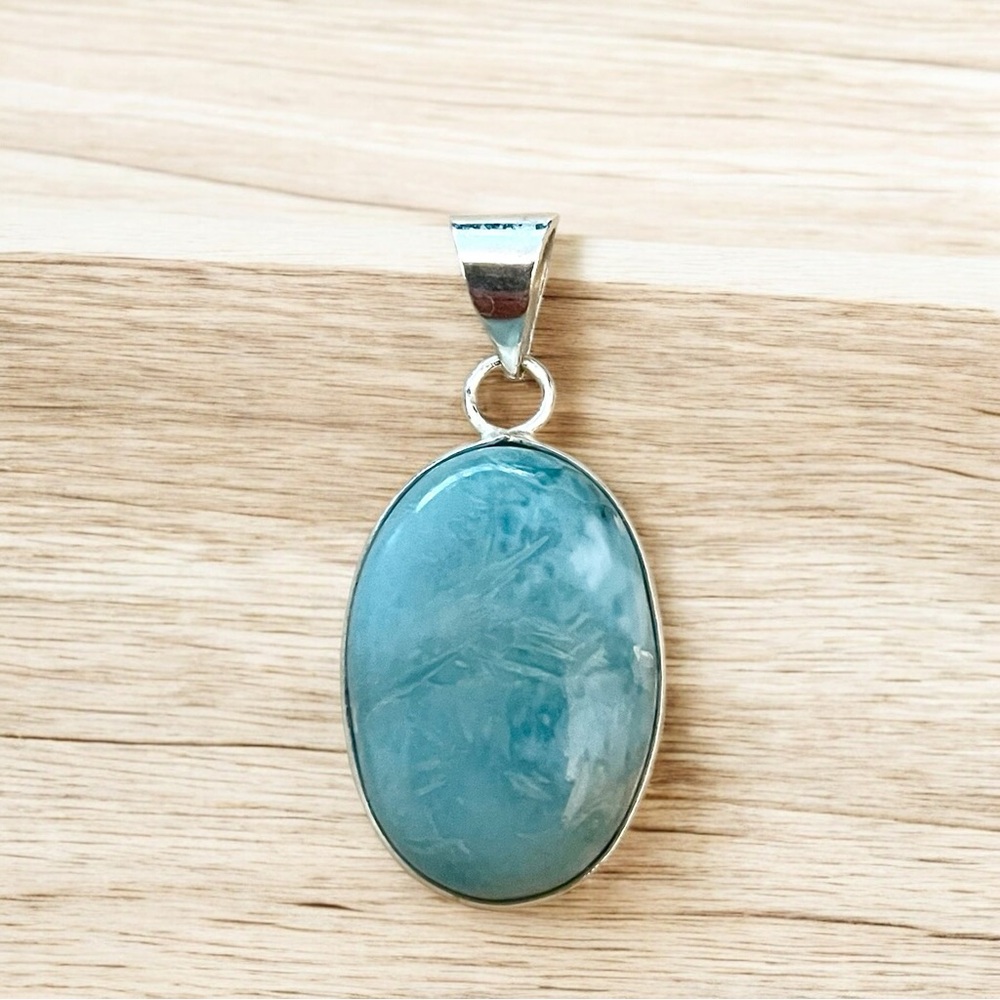 Handmade Larimar Gemstone Pendant